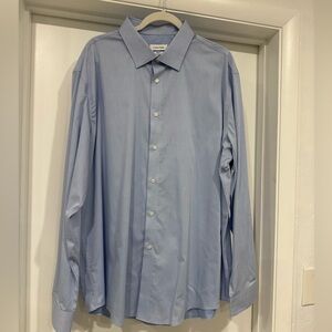 Calvin Klein Steel + Regular Fit Herringbone light blue18.5 36/37 XXL like new